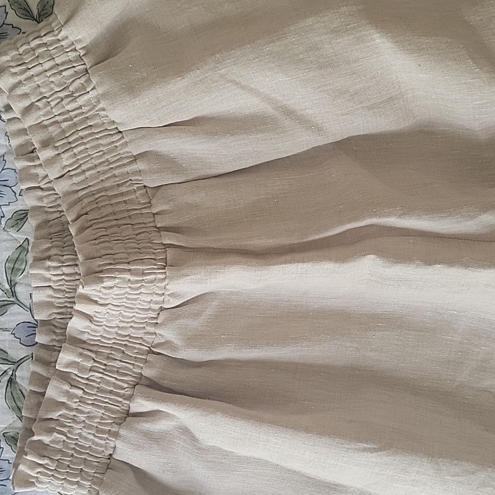 New Christy Dawn The Luna Pant Wide-Leg Linen Pants In Oatmeal Size Medium - Picture 3 of 5